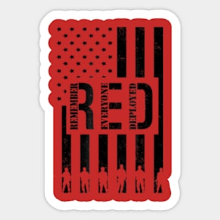 On Friday We Wear Red We Wear Red Remember Everyone Deployed Sticker